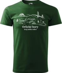 Hobbytriko Pánské tričko - Orlické hory Barva: Lahvově zelená (06), Velikost: 4XL