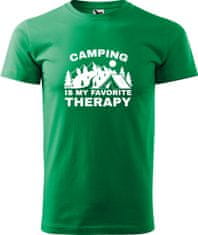 Hobbytriko Pánské cestovatelské tričko - Camping is my favorite therapy Barva: Bílá (00), Velikost: 4XL, Střih: pánský