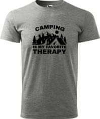 Hobbytriko Pánské cestovatelské tričko - Camping is my favorite therapy Barva: Bílá (00), Velikost: 4XL, Střih: pánský