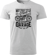 Hobbytriko Motorkářské tričko - Vintage Garage Barva: Světle šedý melír (03), Velikost: 3XL