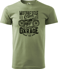 Hobbytriko Motorkářské tričko - Vintage Garage Barva: Světle šedý melír (03), Velikost: 3XL