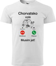 Hobbytriko Pánské cestovatelské tričko - Chorvatsko volá - musím jet! Barva: Petrolejová (93), Velikost: S, Střih: pánský