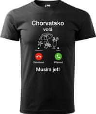 Hobbytriko Pánské cestovatelské tričko - Chorvatsko volá - musím jet! Barva: Petrolejová (93), Velikost: S, Střih: pánský