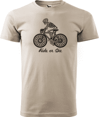 Hobbytriko Pánské tričko pro cyklistu - Ride or Die Barva: Světlá khaki (28), Velikost: XL