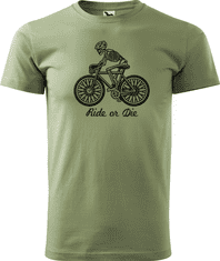 Hobbytriko Pánské tričko pro cyklistu - Ride or Die Barva: Světlá khaki (28), Velikost: XL