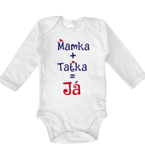 Hobbytriko Vtipné body pro miminko - Mamka + Taťka = Já Barva: Bledě modrá, Velikost: 12-18 m, Délka rukávu: Dlouhý rukáv