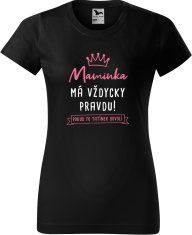 Hobbytriko Tričko pro maminku - Maminka má vždycky pravdu - pokud to tatínek dovolí Barva: Černá (01), Velikost: 3XL