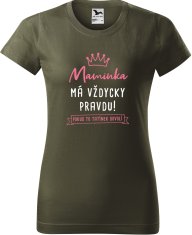 Hobbytriko Tričko pro maminku - Maminka má vždycky pravdu - pokud to tatínek dovolí Barva: Černá (01), Velikost: 3XL