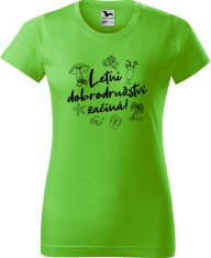 Hobbytriko Dámské cestovatelské tričko - Letní dobrodružství začíná! Barva: Apple Green (92), Velikost: 2XL, Střih: dámský