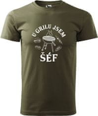 Hobbytriko Grilovací tričko - U grilu jsem šéf Barva: Military (69), Velikost: 3XL