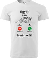 Hobbytriko Pánské cestovatelské tričko - Egypt volá - musím letět! Barva: Lahvově zelená (06), Velikost: XL, Střih: pánský