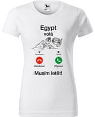 Hobbytriko Dámské cestovatelské tričko - Egypt volá - musím letět! Barva: Černá (01), Velikost: 3XL, Střih: dámský