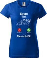 Hobbytriko Dámské cestovatelské tričko - Egypt volá - musím letět! Barva: Černá (01), Velikost: 3XL, Střih: dámský