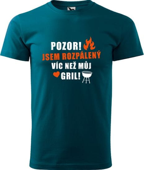 Hobbytriko Grilovací tričko - Pozor! Jsem rozpálený víc než můj gril! Barva: Černá (01), Velikost: S