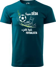 Hobbytriko Tričko pro fotbalistu - Super děda a ještě lepší fotbalista Barva: Námořní modrá (02), Velikost: 2XL