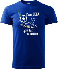 Hobbytriko Tričko pro fotbalistu - Super děda a ještě lepší fotbalista Barva: Námořní modrá (02), Velikost: 2XL