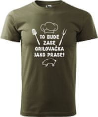 Hobbytriko Grilovací tričko - To bude zase grilovačka jako prase! Barva: Černá (01), Velikost: 2XL