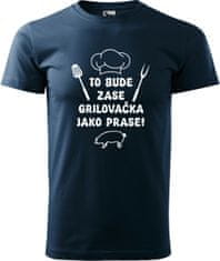 Hobbytriko Grilovací tričko - To bude zase grilovačka jako prase! Barva: Černá (01), Velikost: 2XL