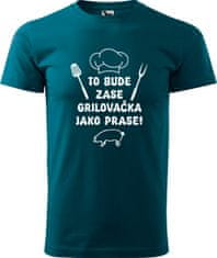 Hobbytriko Grilovací tričko - To bude zase grilovačka jako prase! Barva: Černá (01), Velikost: 2XL