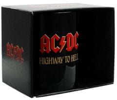 CurePink Keramický hrnek AC/DC: Highway To Hell (objem 315 ml) černý