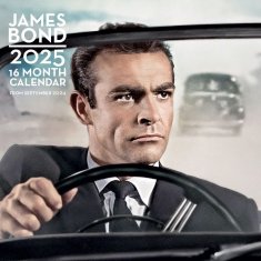 CurePink Oficiální nástěnný kalendář 2025|16 měsíců: James Bond 007 (30 cm x 30|60 cm)