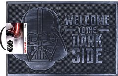 CurePink Gumová rohožka Star Wars|Hvězdné války: Welcome To The Dark Side (60 x 40 cm) šedá