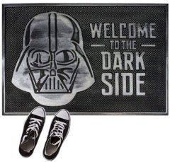 CurePink Gumová rohožka Star Wars|Hvězdné války: Welcome To The Dark Side (60 x 40 cm) šedá