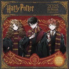 CurePink Oficiální nástěnný kalendář 2025 Harry Potter: Bradavice 16 měsíců (30,5 x 30,5|61 cm)