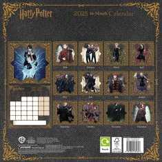 CurePink Oficiální nástěnný kalendář 2025 Harry Potter: Bradavice 16 měsíců (30,5 x 30,5|61 cm)