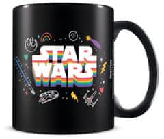 CurePink Keramický hrnek Star Wars|Hvězdné války: Pride Barevné logo (objem 315 ml)