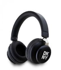 DKNY Sluchátka PU Leather Stack Logo Bluetooth Stereo Headphone Black