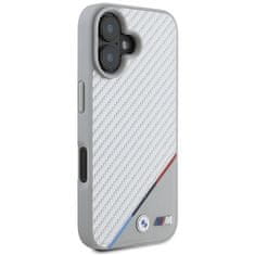 Bmw Originální zadní kryt M Carbon Tricolor Line Magsafe BMHMP16S23PUDTS pro iPhone 16 Grey