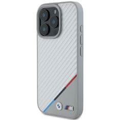 Bmw Originální zadní kryt M Carbon Tricolor Line Magsafe BMHMP16L23PUDTS pro iPhone 16 Pro Grey