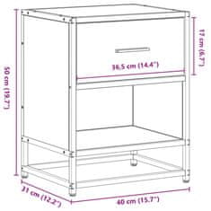 Vidaxl Noční stolek kouřový dub 40 x 31 x 50 cm kompozitní dřevo