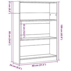 Vidaxl Knihovna betonově šedá 80 x 24 x 109 cm kompozitní dřevo