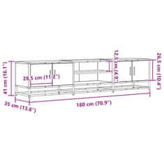 Vidaxl TV skříňka šedá sonoma 180 x 35 x 41 cm kompozitní dřevo