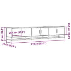 Vidaxl TV skříňka šedá sonoma 210 x 35 x 41 cm kompozitní dřevo