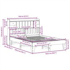 Vidaxl Postel bez matrace bílá 140 x 190 cm masivní borovice