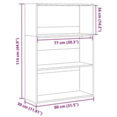 Vidaxl Knihovna betonově šedá 80 x 30 x 114 cm kompozitní dřevo