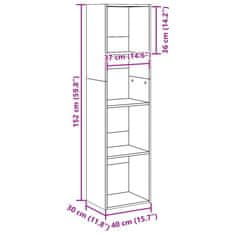 Vidaxl Knihovna old wood 40 x 30 x 152 cm kompozitní dřevo