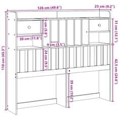 Vidaxl Čelo postele s úložným prostorem bílé 120 cm masivní borovice