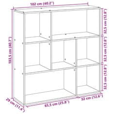 Vidaxl Knihovna/dělící stěna dub artisan 102x29x103,5 cm kompozit