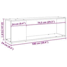 Vidaxl TV stolek old wood 100 x 24 x 32 cm kompozitní dřevo