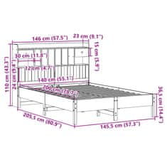 Vidaxl Postel s knihovnou bez matrace bílá 140x200 cm masivní borovice