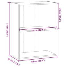 Vidaxl Knihovna old wood 60 x 30 x 77 cm kompozitní dřevo