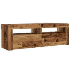 Vidaxl TV stolek s LED old wood 120 x 35 x 40 cm kompozitní dřevo