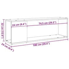 Vidaxl TV stolek dub artisan 100 x 24 x 32 cm kompozitní dřevo