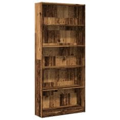 Vidaxl Knihovna old wood 80x24x176 cm kompozitní dřevo