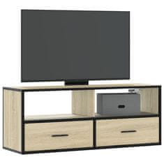 Vidaxl TV skříňka dub sonoma 100 x 31 x 39,5 cm kompozitní dřevo a kov