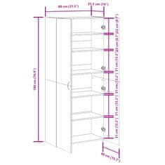 Vidaxl Botník old wood 80 x 35,5 x 180 cm kompozitní dřevo